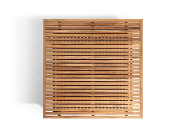 SOLARIA - Square low teak garden side table by Poltrona Frau - view 3
